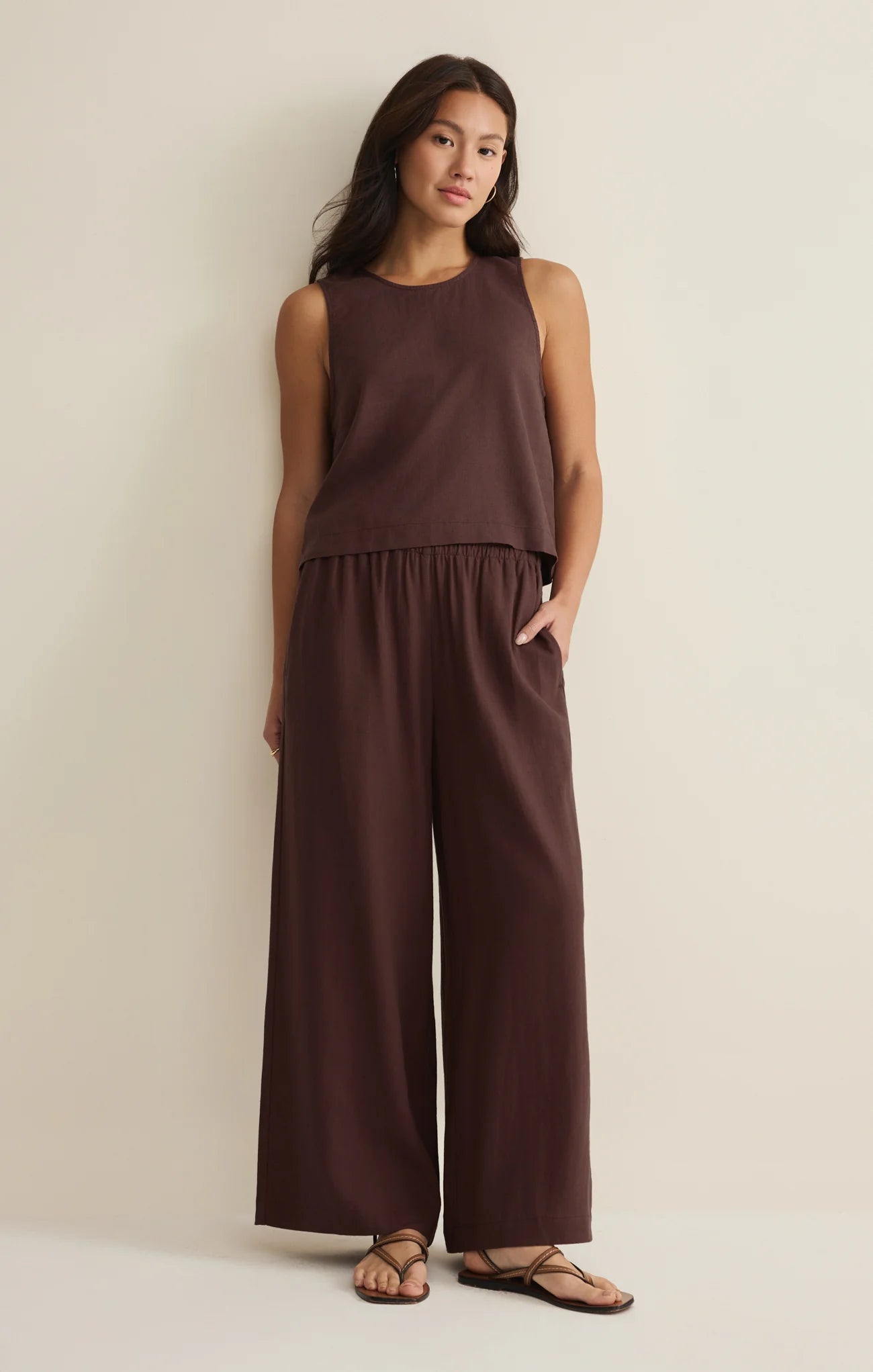 Scout Linen Pant (Chocolate)
