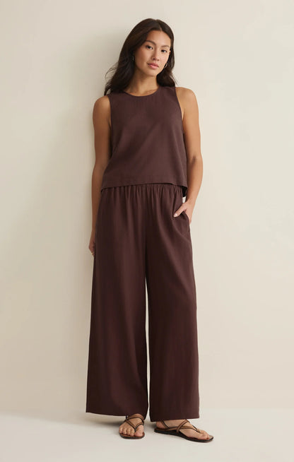 Scout Linen Pant (Chocolate)