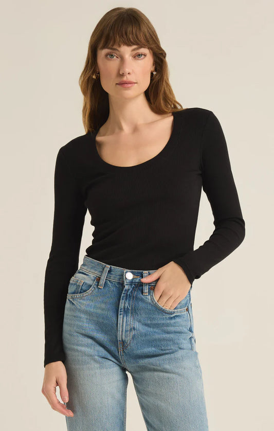 Sirena Long Sleeve Tee (Black)