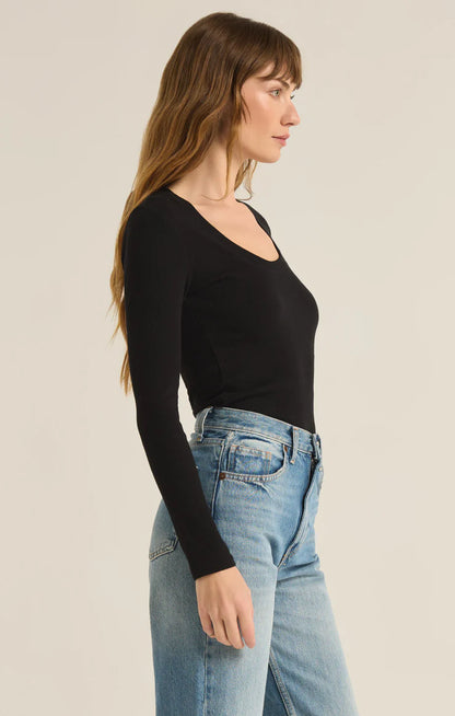 Sirena Long Sleeve Tee (Black)