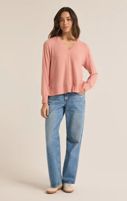 Wilder V-Neck Long Sleeve (Rose)