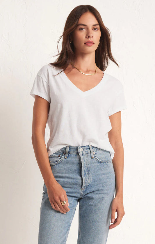 Modern V-Neck Tee (White)