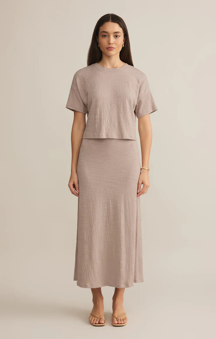 Sway Textured Cropped Tee (Parchment)