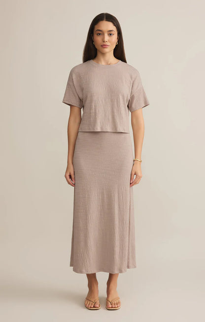 Sway Textured Cropped Tee (Parchment)
