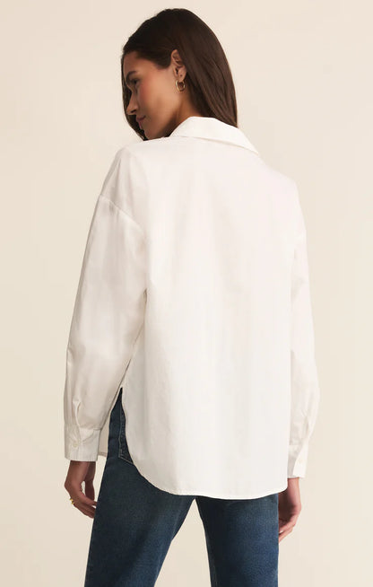 Elevated Poplin Button Up (White)