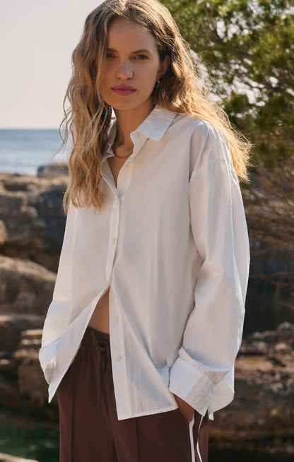 Elevated Poplin Button Up (White)
