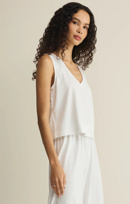 Sloane V Neck Top (White)