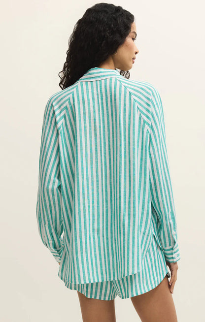 Perfect Linen Striped Blouse (La Palma)