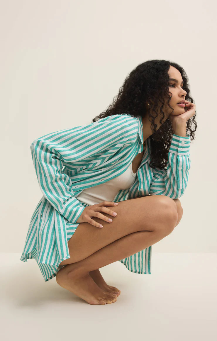 Perfect Linen Striped Blouse (La Palma)