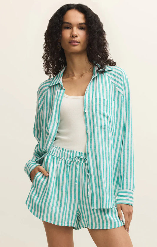 Perfect Linen Striped Blouse (La Palma)