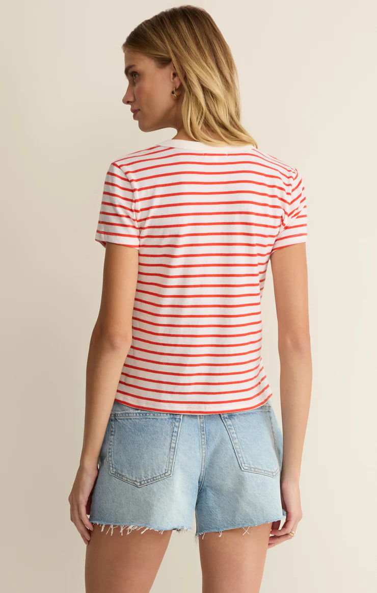 Junie Striped Tee (Lychee)