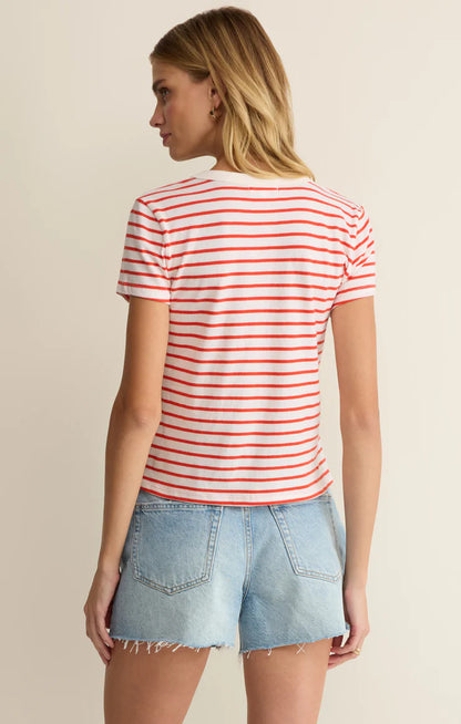 Junie Striped Tee (Lychee)
