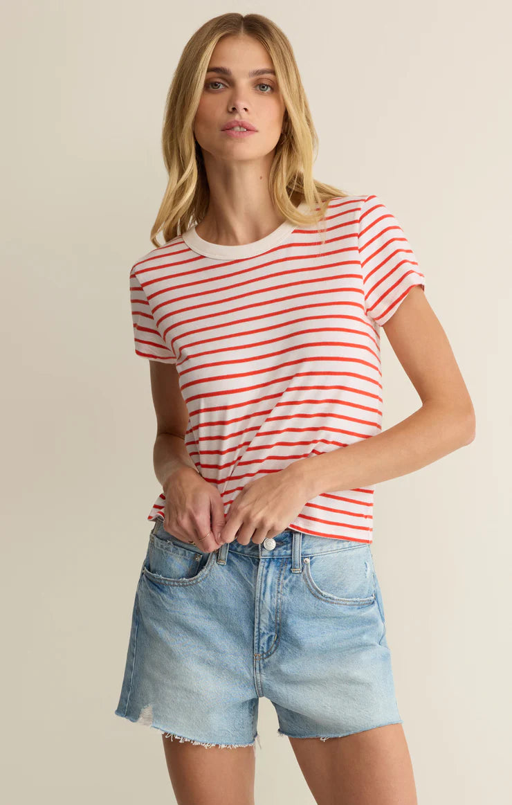 Junie Striped Tee (Lychee)