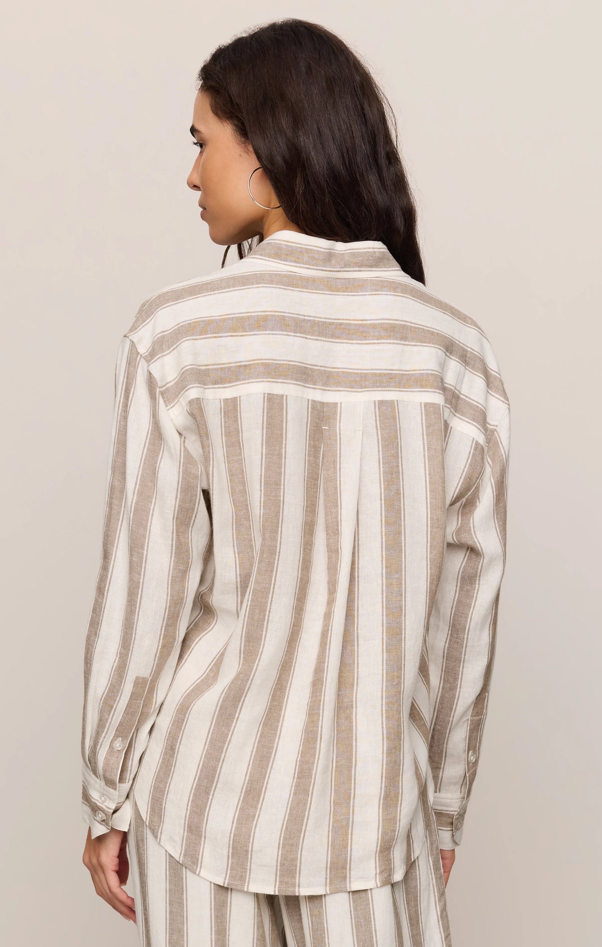 Perfect Striped Button Up (Light Toffee)