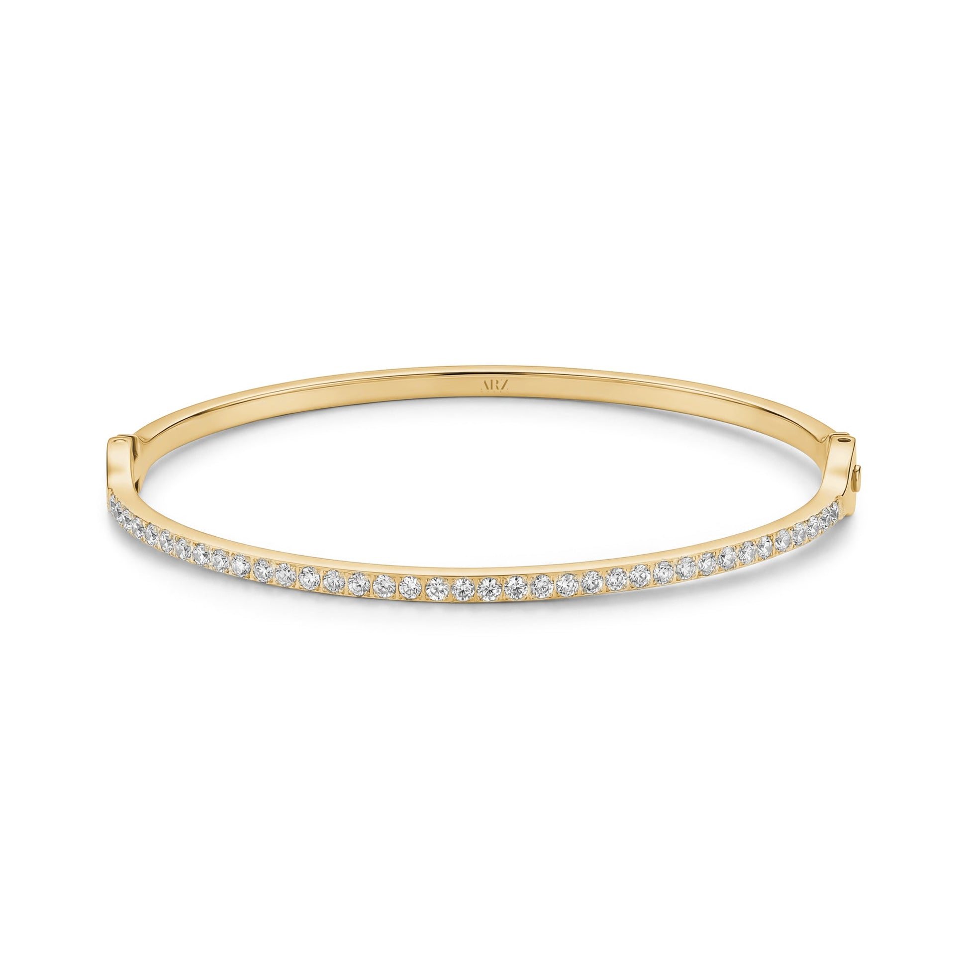 Minimal Pavé Crystal Bangle (Gold)