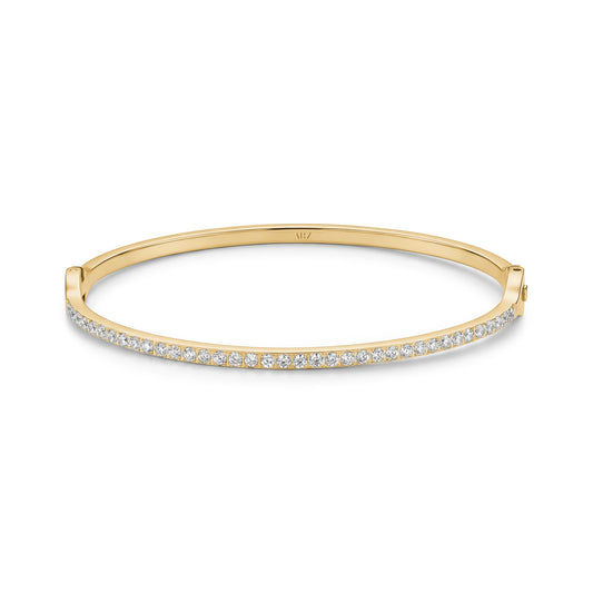 Minimal Pavé Crystal Bangle (Gold)