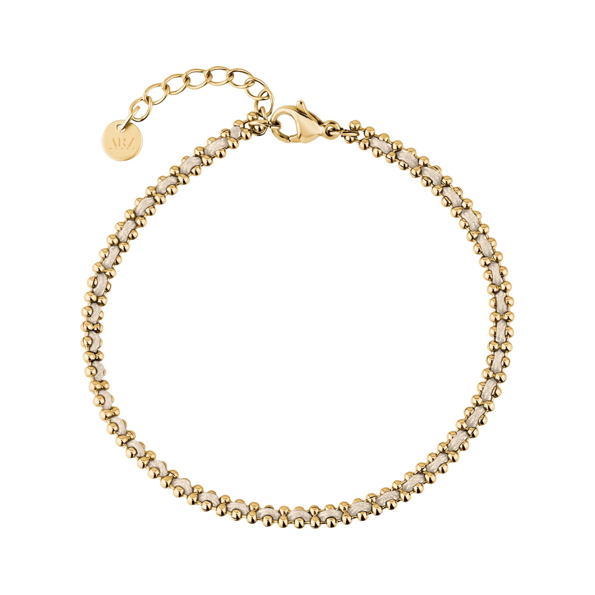 Minimal Woven Cord Bracelet (Creme)