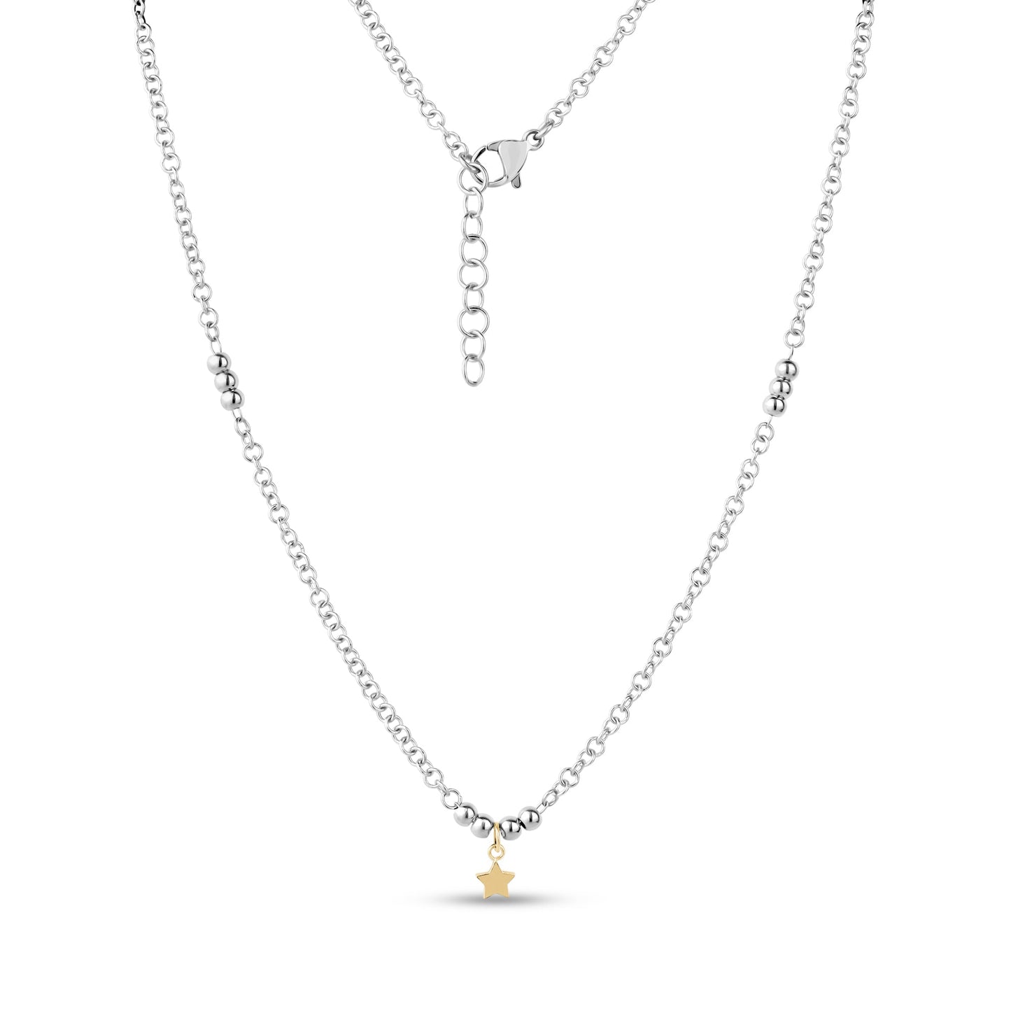 Beaded Gold Star Necklace
