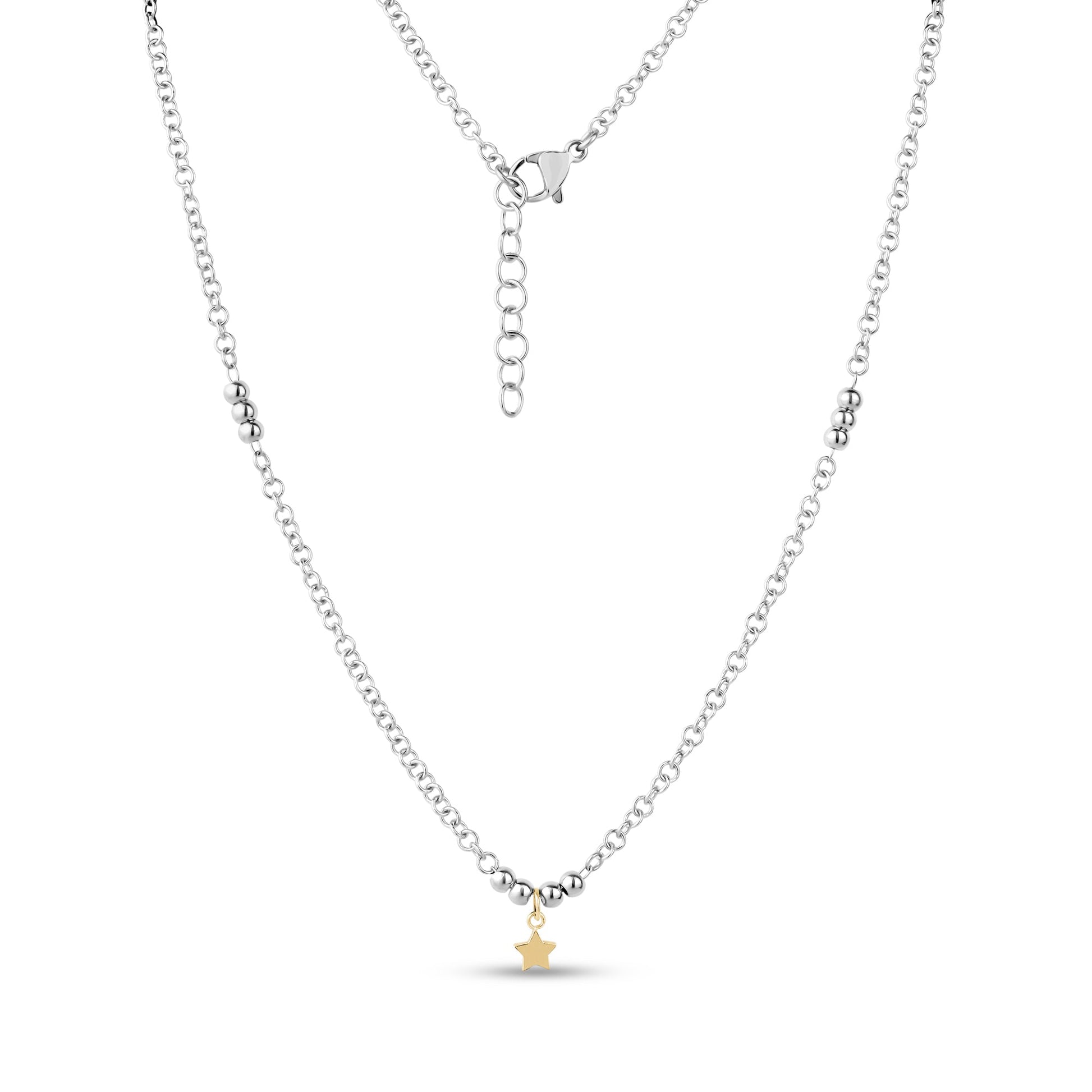 Beaded Gold Star Necklace