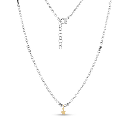 Beaded Gold Star Necklace