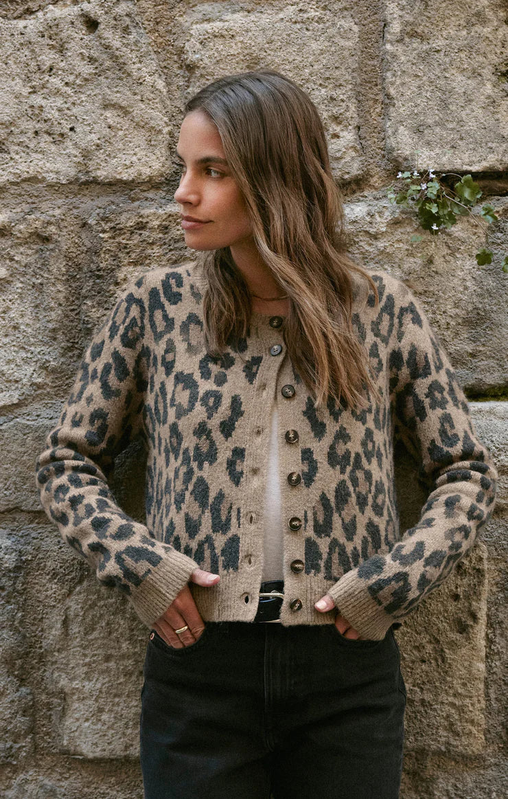 Outlook Leopard Cardigan (Desert Tan)
