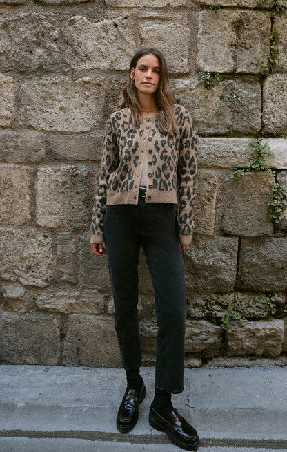 Outlook Leopard Cardigan (Desert Tan)