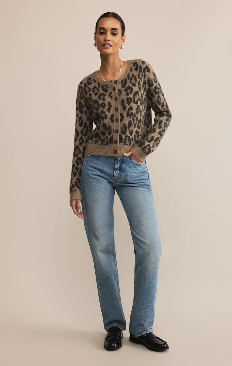 Outlook Leopard Cardigan (Desert Tan)