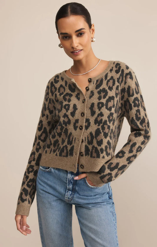 Outlook Leopard Cardigan (Desert Tan)