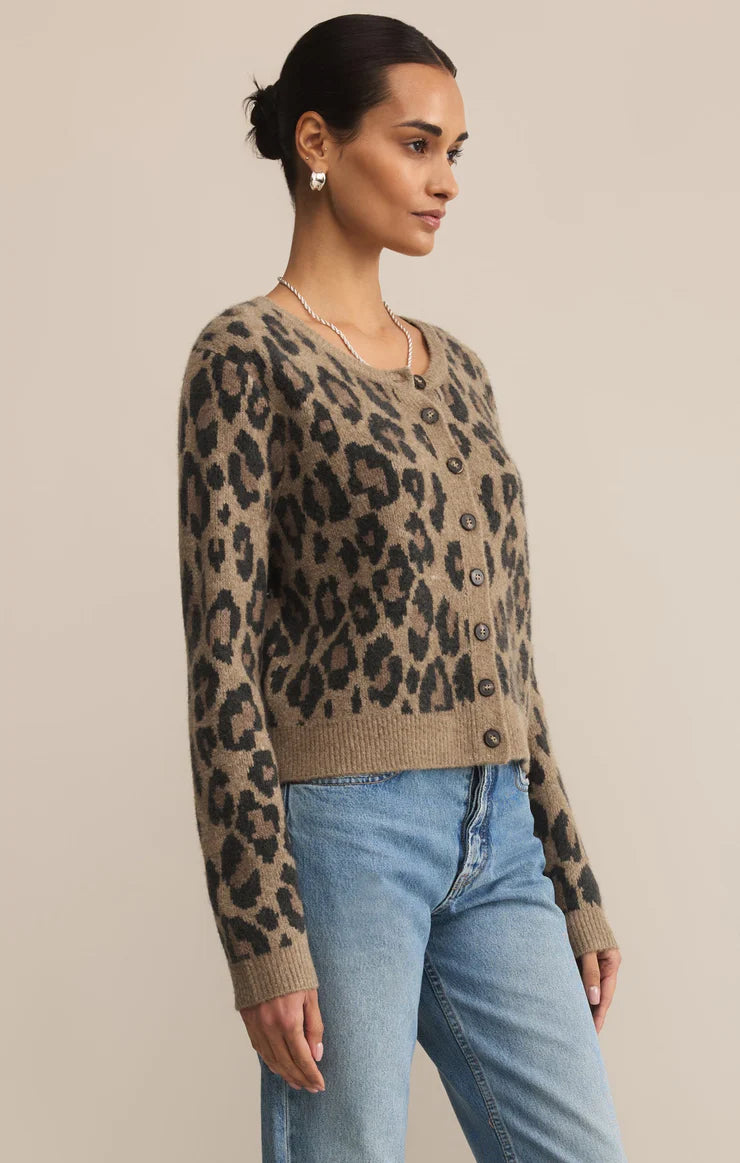 Outlook Leopard Cardigan (Desert Tan)