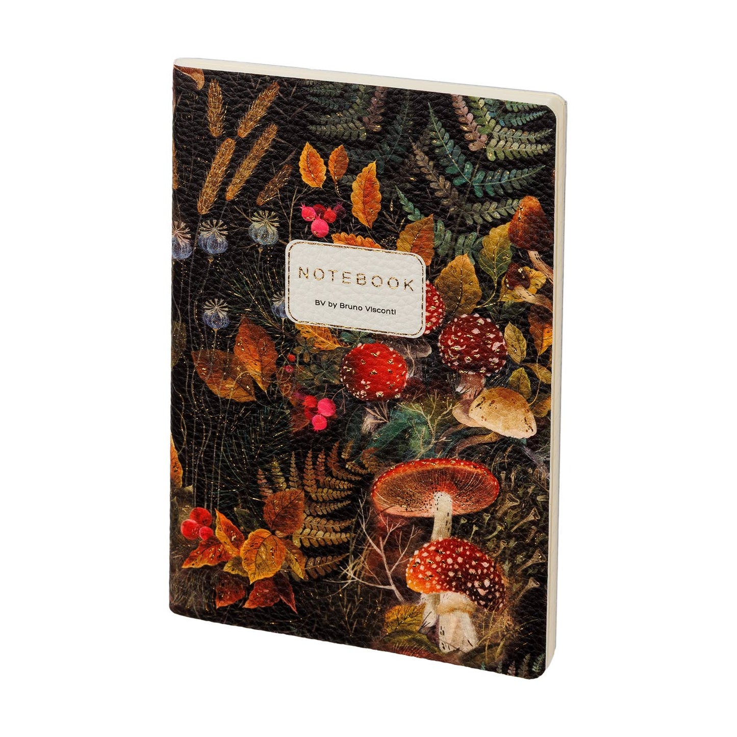 Vegan Leather A5 Notebook -Forest Mushrooms