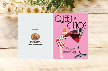 Queen Of Chaos Birthday Card
