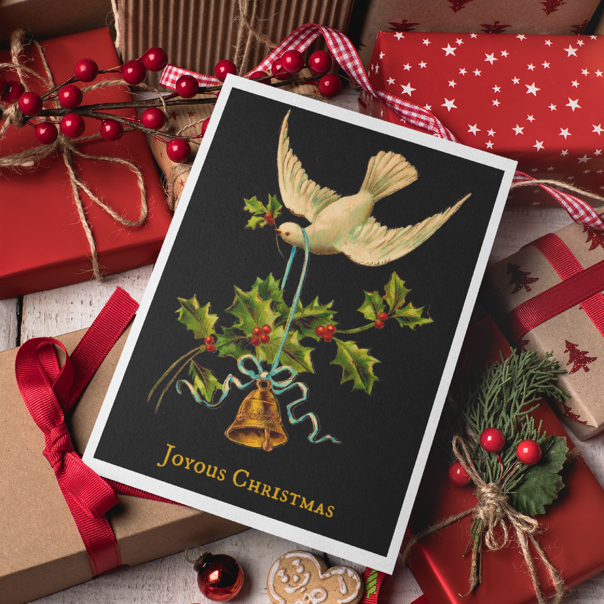 Dove & Holly Christmas Card
