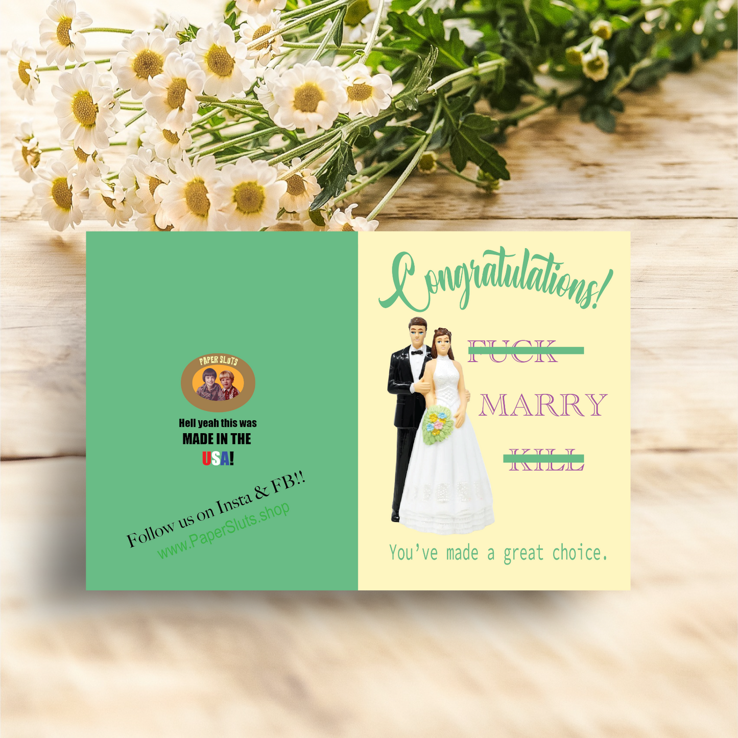 Fuck Marry Kill Congratulations Card