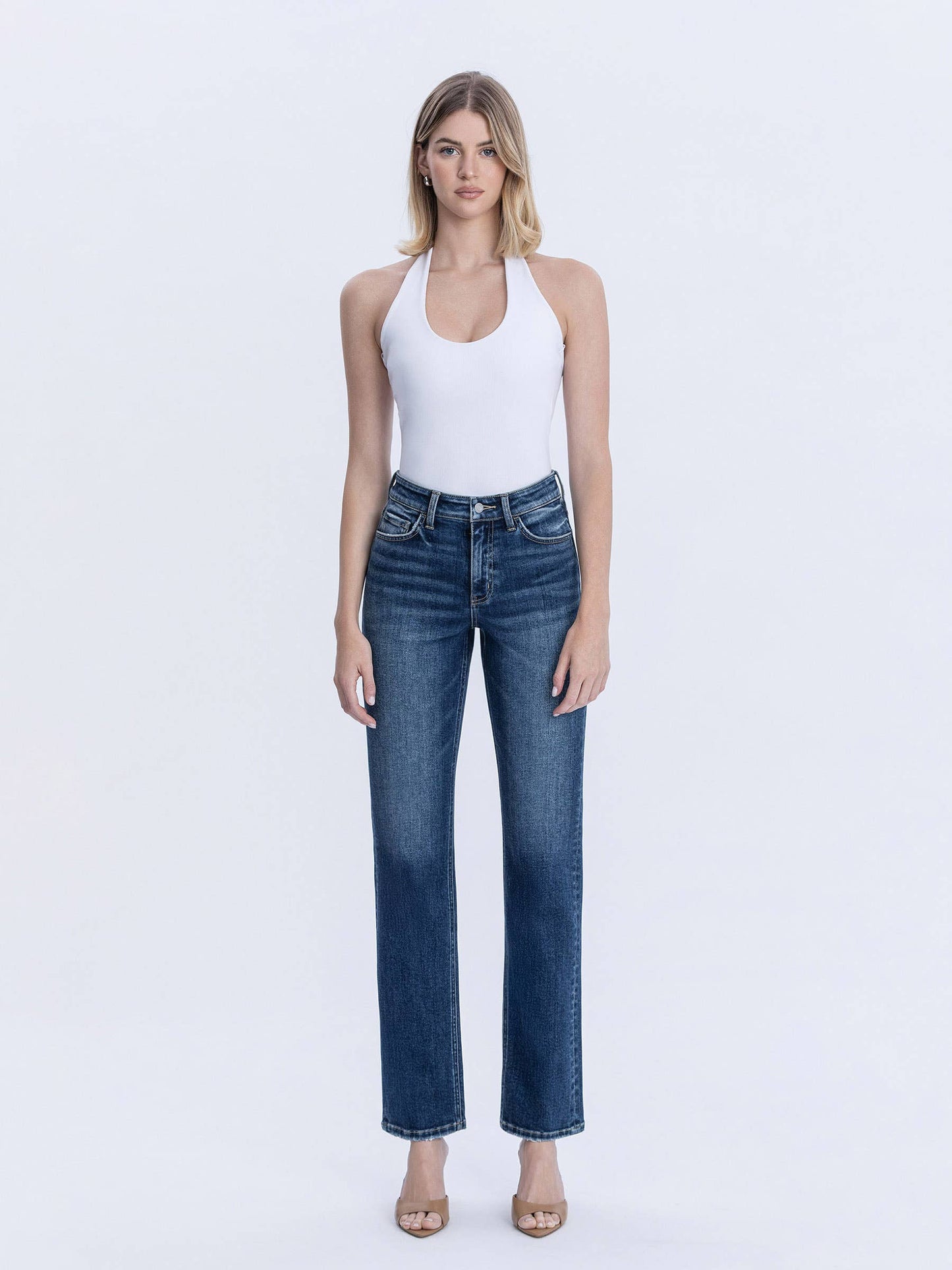 Victoria High Rise Straight Jeans (Celestial Glow)