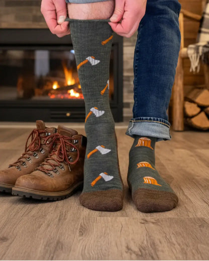 Men's Axe & Tree Merino Wool Socks