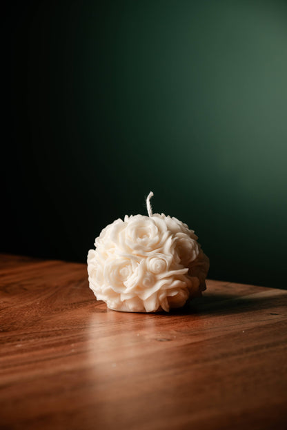 Rose Flower Ball Candle (Uncoloured / Unscented)