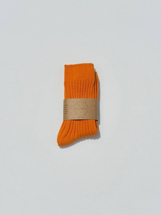 Ribbed Cotton High Socks Clementine