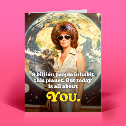 Funny Birthday Card – ALL ABOUT YOU – Vintage Retro Humor