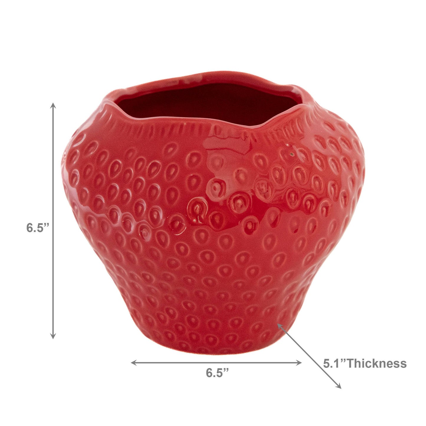 Strawberry Ceramic Planter: Large