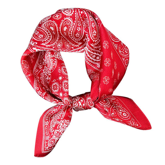 Paisley Print Silk Scarf (Red)