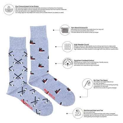 Men's Hockey Skates & Stick Mid-Calf Socks