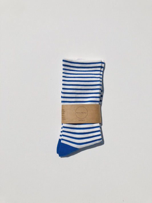 Stripe Pop High Socks Ocean Blue