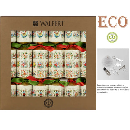 12 Days of Christmas Eco Crackers (6-Pack)