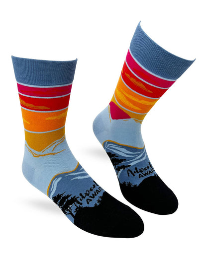 Adventure Awaits Men's Novelty Crew Socks