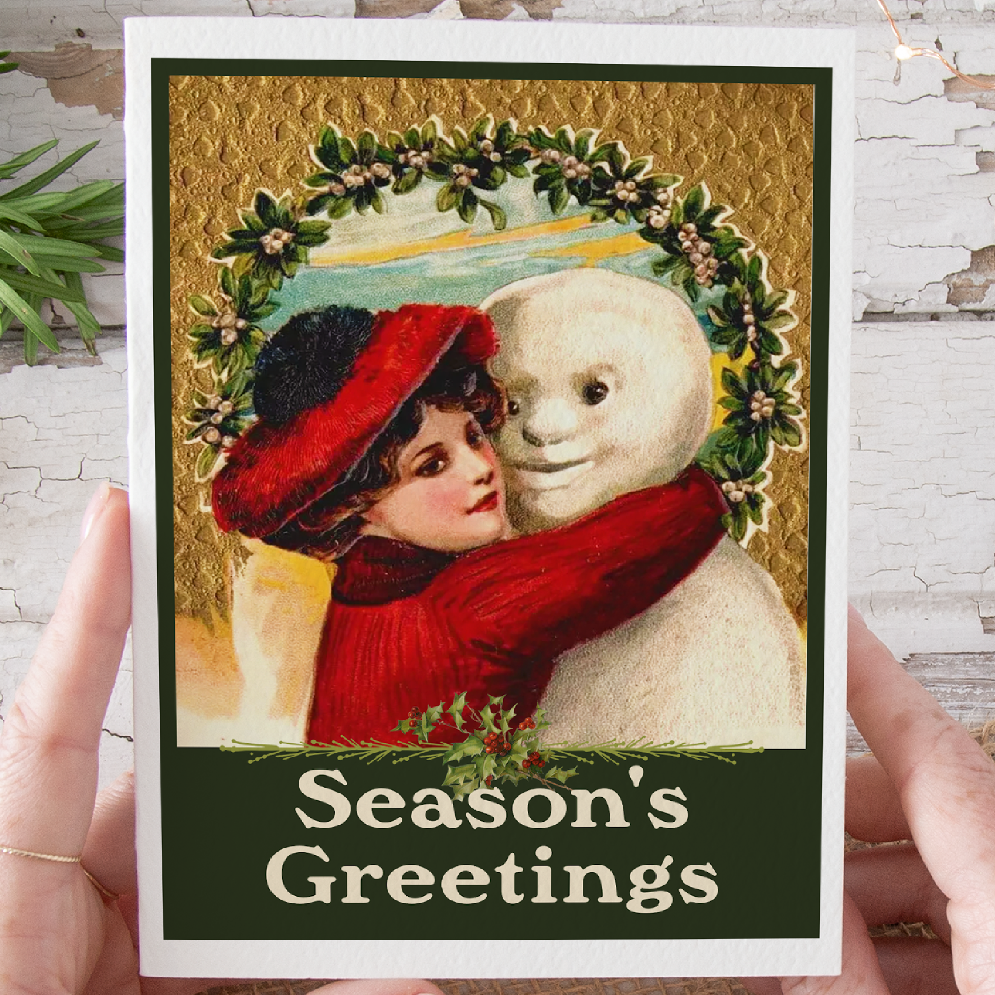 Snowman Hug Christmas Card