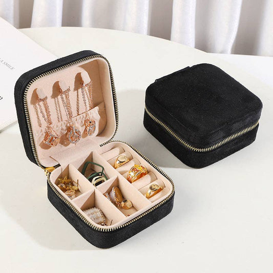 Velvet Jewelry Storage Box (Black)