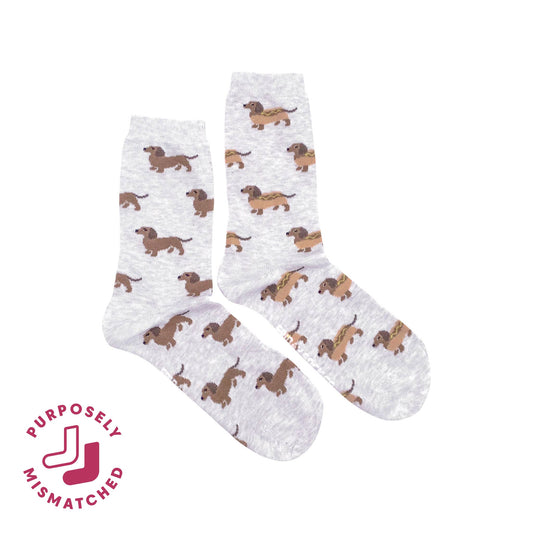 Women's Wiener Dog Hot Dog Crew Socks
