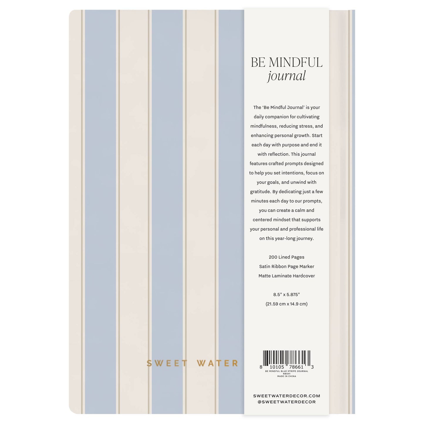 Be Mindful Prompted Journal (Stripes)