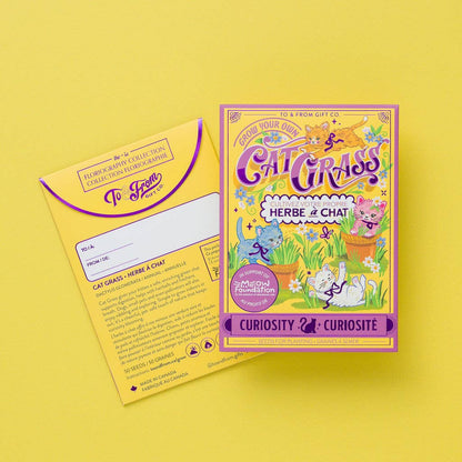 Cat Grass Seed Packet (Curiosity) with Purple Foil