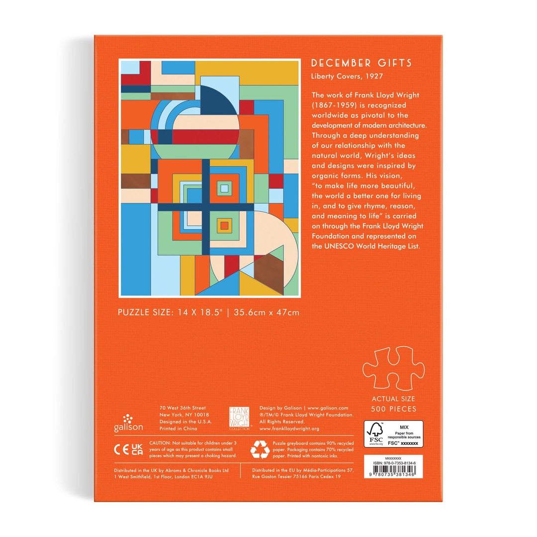 Frank Lloyd Wright December Gifts 500-Piece Book Puzzle - image 8